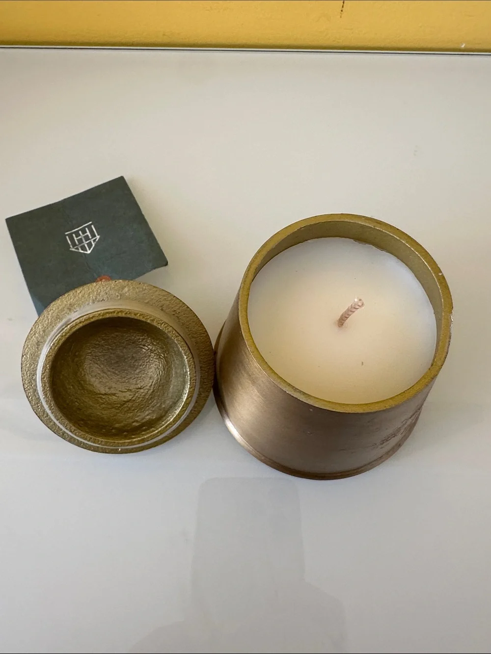 Hearth & Hand Brass Bell Jar Candle Cypress and Santal - Metallic Gold 4.6 Oz